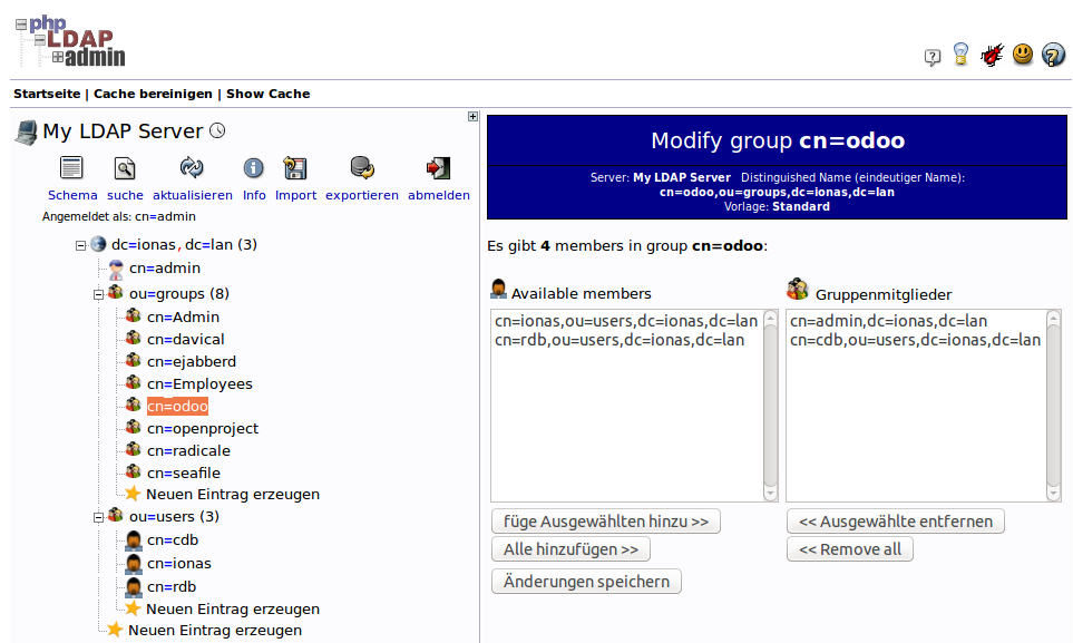 LDAP Benutzer und Gruppen