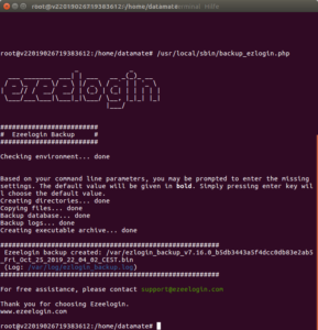 Backup eines ezeelogin Systems