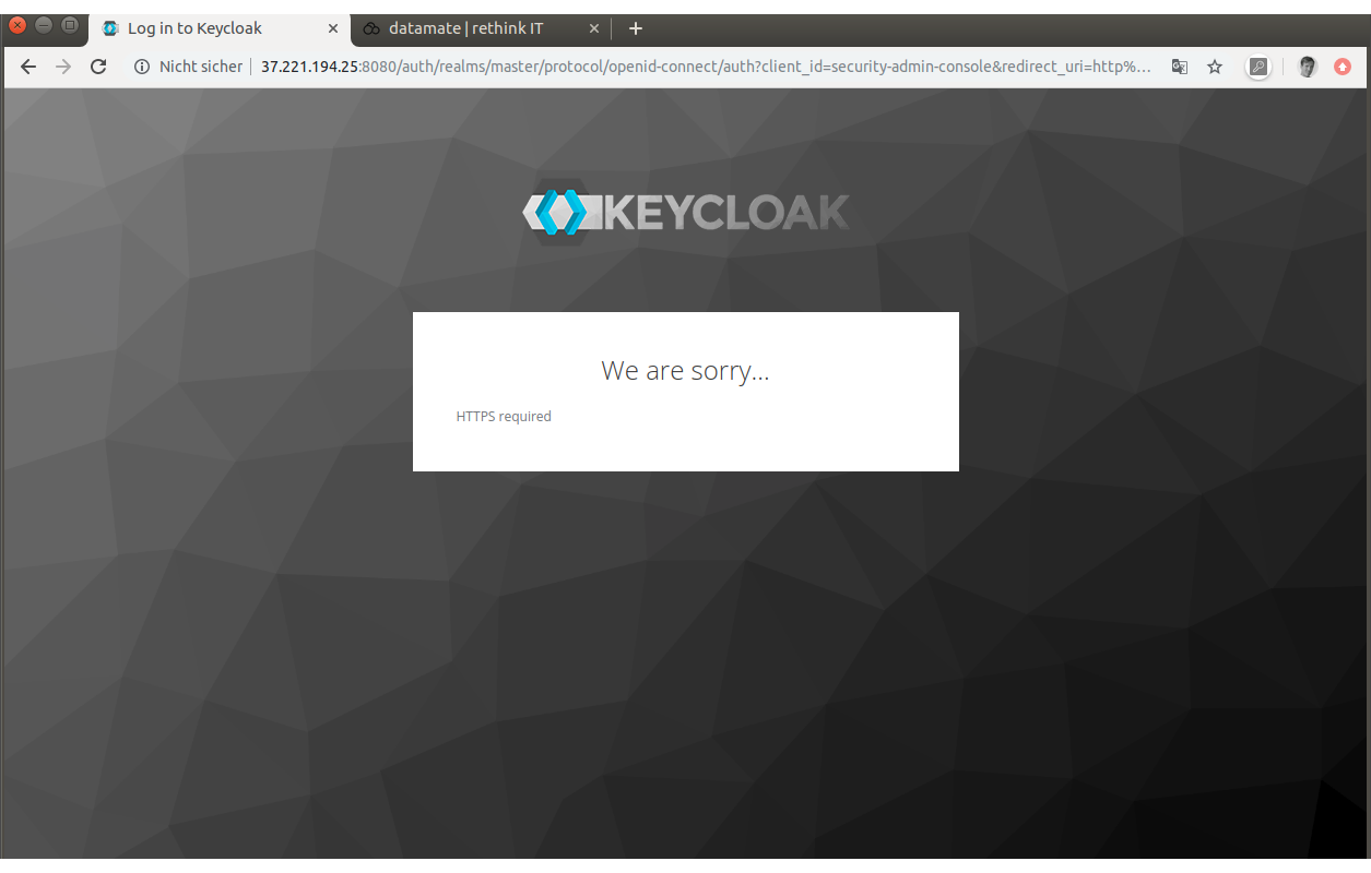 Keycloak erfordert HTTPS